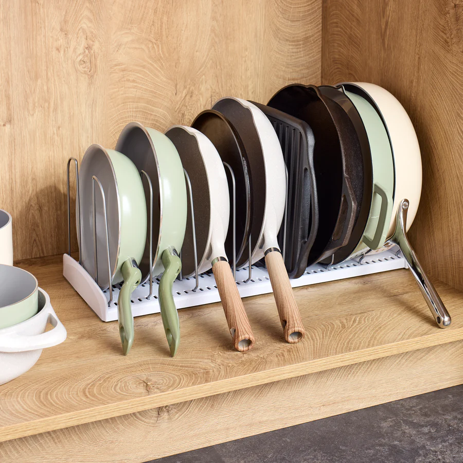 Cookware and Expandable Cookware Rack Extra Dividers, Organizing Hero