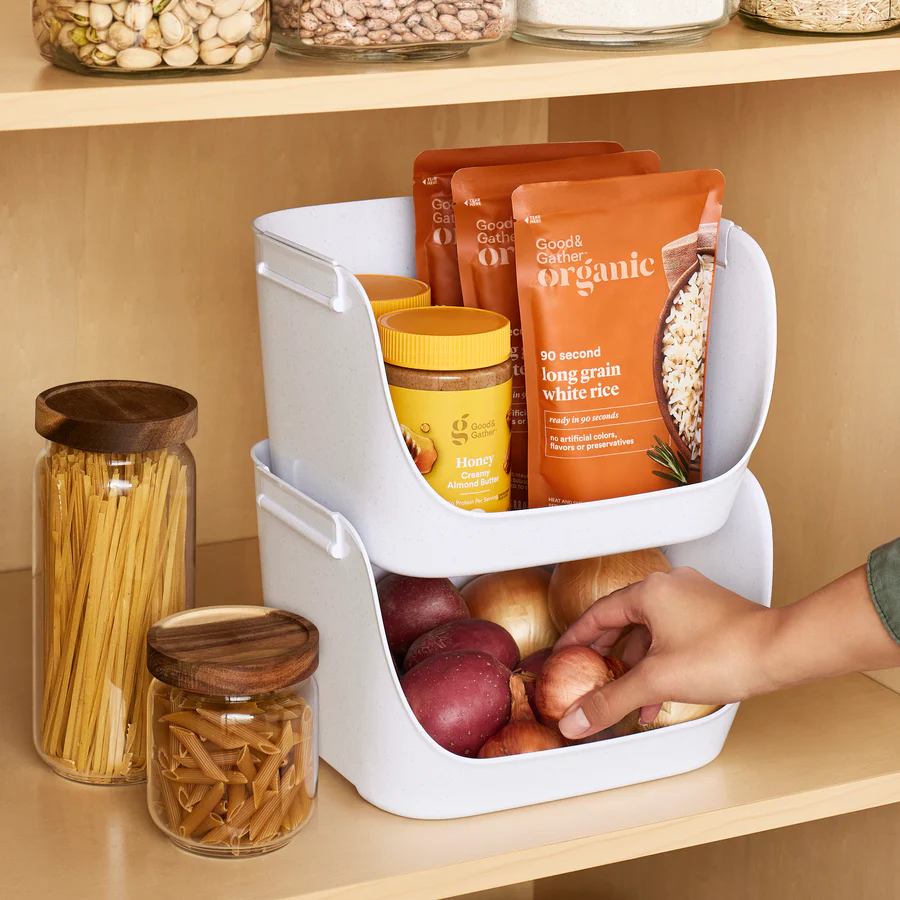 Stacking Pantry Bins, 2-Pack
